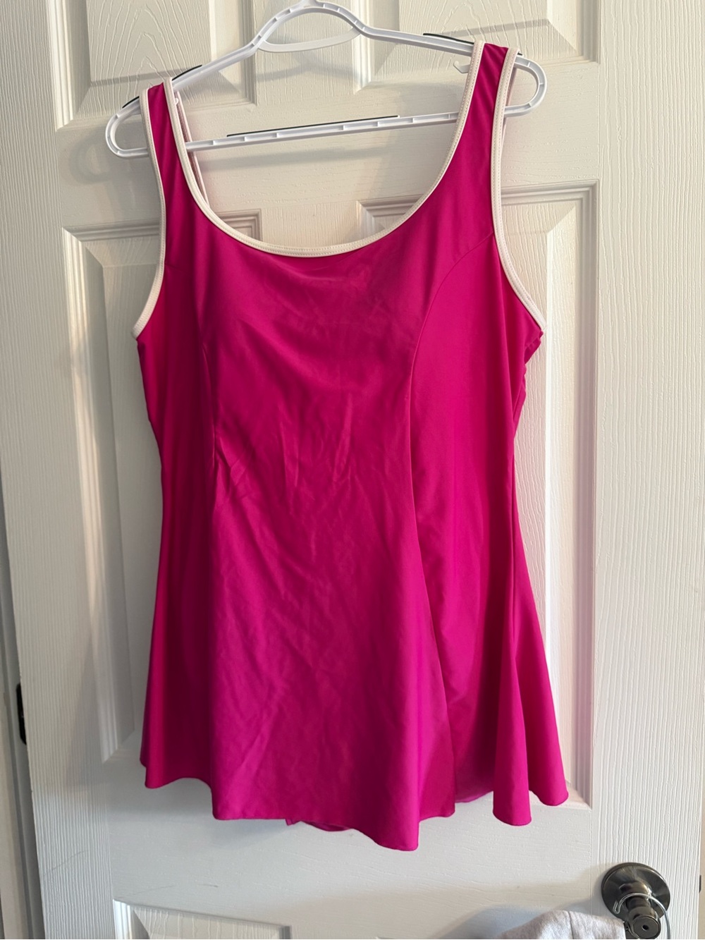Shore Shapes -  Scoop Neck One-Piece Swimdress with Contrast Trim